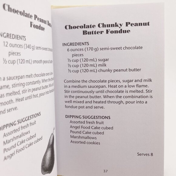 VINTAGE Chocolate Fondue Recipes and Secrets cookbook Y2K 2000s dessert recipes - Picture 12 of 16